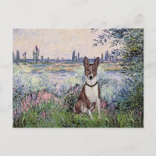 An der Seine - Basenji Postkarte (Vorderseite)
