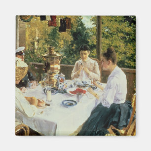 An der Tee-Tabelle 1888 Magnet