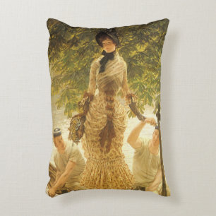 An der Themse von James Tissot, Vintage Realismus Dekokissen