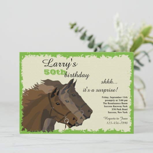 An der Tor-Pferderennen-Einladung Einladung (Stehend Vorderseite)