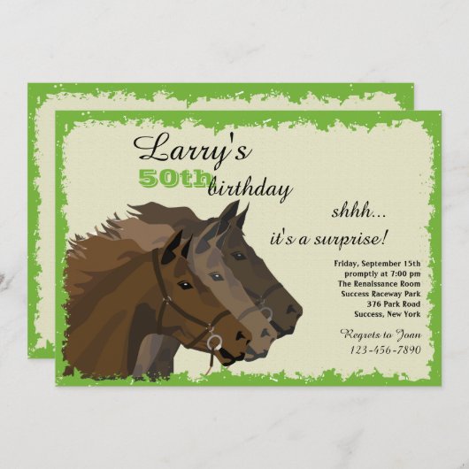 An der Tor-Pferderennen-Einladung Einladung (Vorne/Hinten)