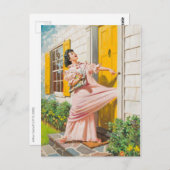 An der Tür gefangen Postkarte (Vorne/Hinten)