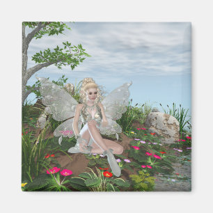 An der Wasserkante - Fairy & Blume am Wasser Magnet