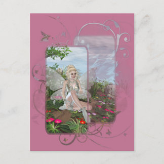 An der Wasserkante - Fairy & Blume am Wasser Postkarte