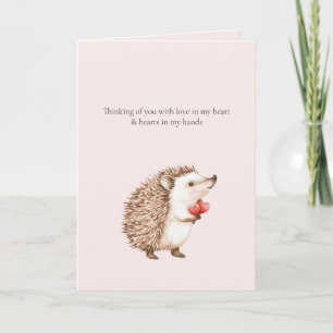An dich denkend Hedgehog Hearts in Hands Karte