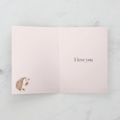An dich denkend Hedgehog Hearts in Hands Karte (Innenseite)