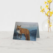 An Dich Denkend - Winterfuchs Karte (Gelbe Blume)
