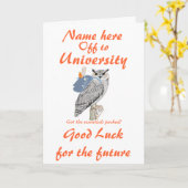 An die besten Wünsche der Universität, Owl, Name v Karte (Gelbe Blume)