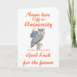 An die besten Wünsche der Universität, Owl, Name v Karte