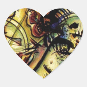 An die unbekannte Stimme von Kandinsky Herz-Aufkleber