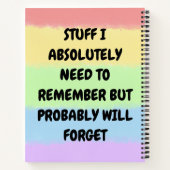 An Dinge, die ich unbedingt erinnern muss, aber wa Notizblock (Rückseite)