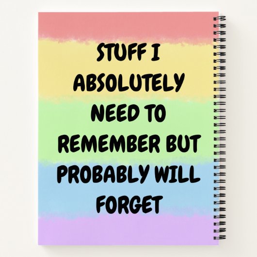 An Dinge, die ich unbedingt erinnern muss, aber wa Notizblock (Rückseite)