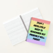 An Dinge, die ich unbedingt erinnern muss, aber wa Notizblock (Innenseite)