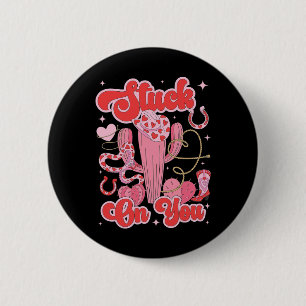 An Dir klebender Valentinstag-Kaktus Sukkulente Button