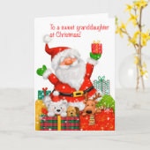 An eine süße Enkeltochter zu Weihnachten Karte (Gelbe Blume)