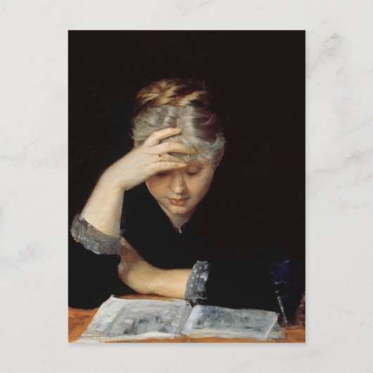 An einem Buch Postkarte (Vorderseite)