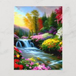 An einem kleinen Wasserfall ist etwas Besonderes Postkarte