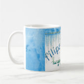 An einem Thread hängen Kaffeetasse (Links)