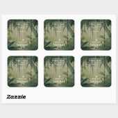 An einem Thread hängen Quadratischer Aufkleber (Blatt)