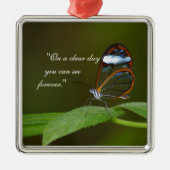 "An einem vollen Tag" Glasswing Silbernes Ornament (Vorne)