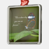 "An einem vollen Tag" Glasswing Silbernes Ornament (Links)
