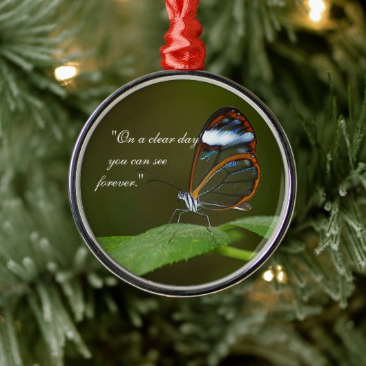"An einem vollen Tag" Glasswing Silbernes Ornament (Baum)