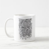 An einem Zwischenplatz zeichnend Tinte Kaffeetasse (Links)