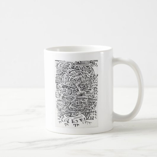 An einem Zwischenplatz zeichnend Tinte Kaffeetasse (Rechts)