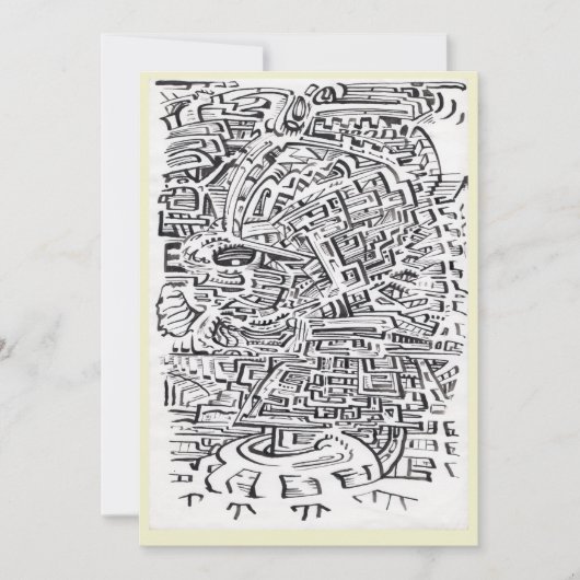 An einem Zwischenstopp, mit Tinte zeichnend Flachk (Vorderseite)