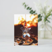 An einer Star-Postkarte hängen Postkarte (Stehend Vorderseite)