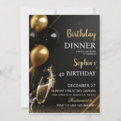 An elegant black birthday invitation einladung (Vorderseite)