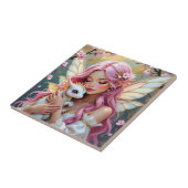 An Elegant Fairy and her Baby Dragon Personalized Fliese (Seite)