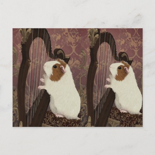 An Evening Recital – Artistic Guinea Pig Postcard Postkarte (Vorderseite)