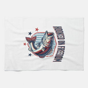 An Freiheit Aufgehängtes Vintage-Bass-Fisch-Shirt- Geschirrtuch