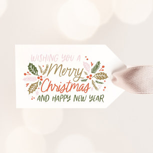An/Für Vintage-Type Holly Berry Weihnachten Geschenkanhänger