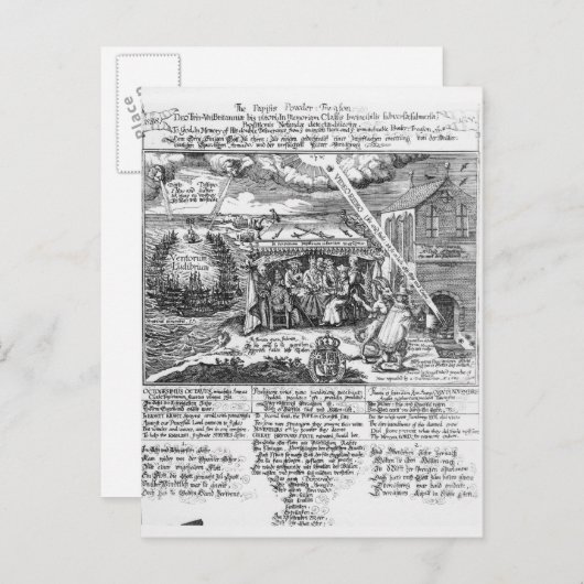 An Gott im Gedenken an seine doppelte Leistung Postkarte (Vorne/Hinten)