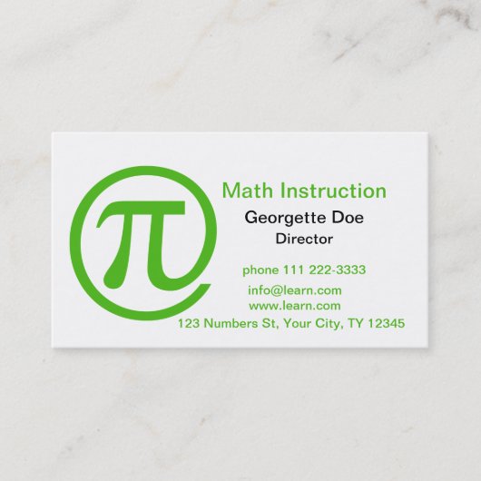 An Grün PUs Kelly Visitenkarte (Vorderseite)