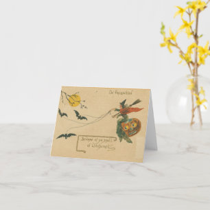 An Halloween Vorsicht vor Hexerei Vintage Karte