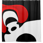 An Herrn Redd: Abstrakt Schwarz, Weiß und Rot Duschvorhang (Vorderseite)