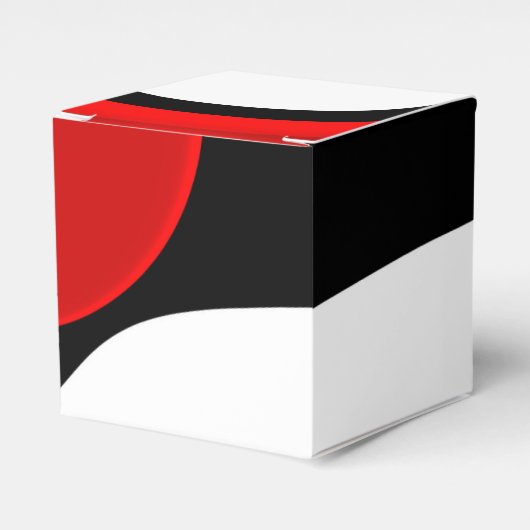 An Herrn Redd: Abstrakt Schwarz, Weiß und Rot Geschenkschachtel (Vorderseite)