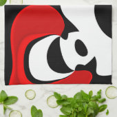 An Herrn Redd: Abstrakt Schwarz, Weiß und Rot Geschirrtuch (Gefaltet)