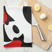 An Herrn Redd: Abstrakt Schwarz, Weiß und Rot Geschirrtuch (Viertel Falte)