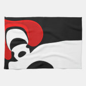 An Herrn Redd: Abstrakt Schwarz, Weiß und Rot Geschirrtuch (Horizontal)