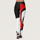 An Herrn Redd: Abstrakt Schwarz, Weiß und Rot Leggings (Rückseite)