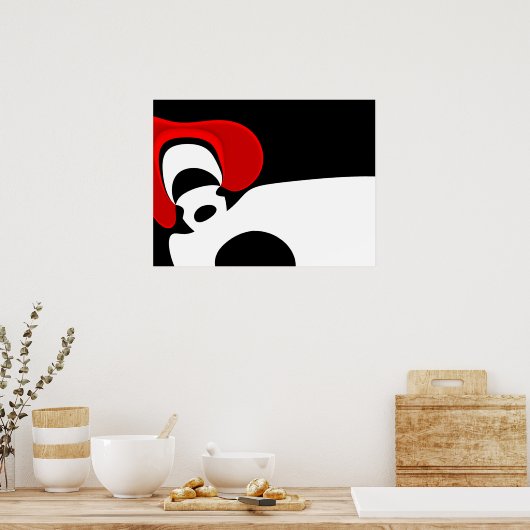 An Herrn Redd: Abstrakt Schwarz, Weiß und Rot Poster (Küche)