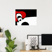 An Herrn Redd: Abstrakt Schwarz, Weiß und Rot Poster (Heimbüro)