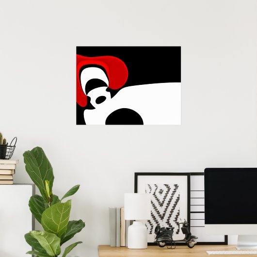 An Herrn Redd: Abstrakt Schwarz, Weiß und Rot Poster (Heimbüro)