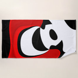 An Herrn Redd: Abstrakt Schwarz, Weiß und Rot Strandtuch