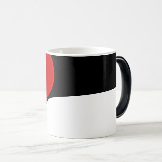 An Herrn Redd: Abstrakt Schwarz, Weiß und Rot Verwandlungstasse (VorderseiteRechts)