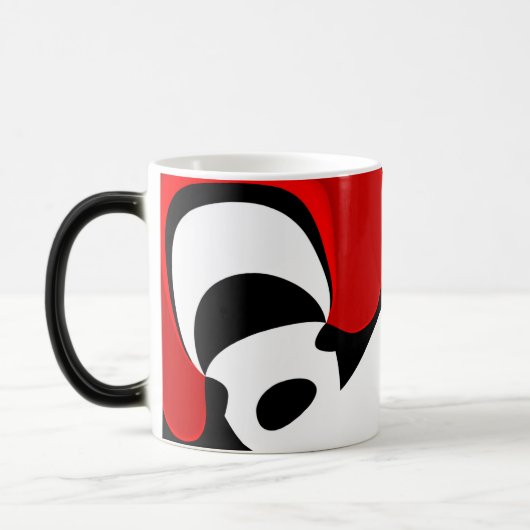 An Herrn Redd: Abstrakt Schwarz, Weiß und Rot Verwandlungstasse (Links)